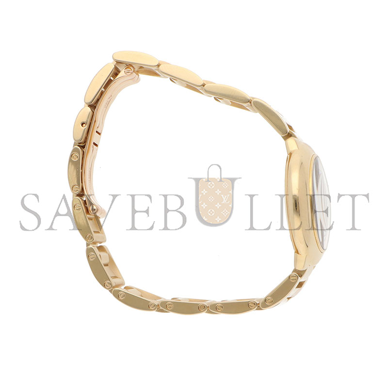 Ca*t1er ballon bleu yellow gold watch with silver dial 28mm w69001z2